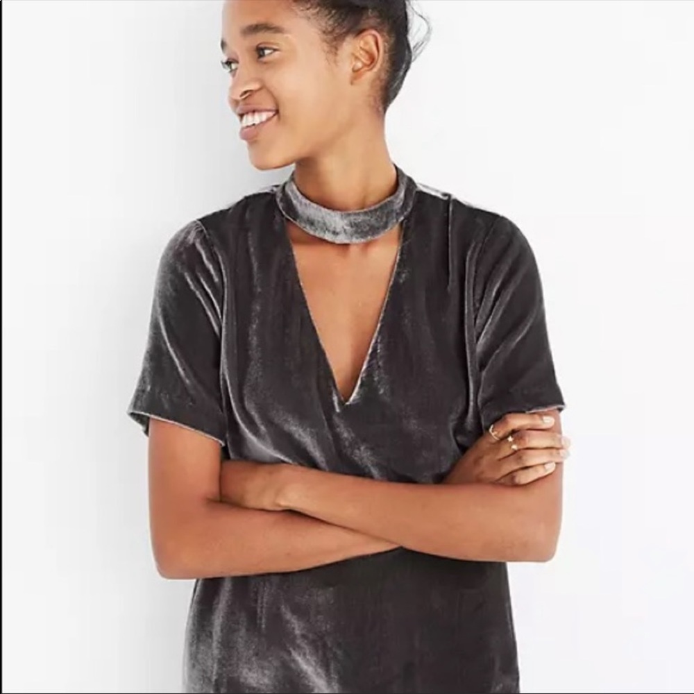 Madewell Velvet Choker Top size Medium